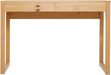 Письмовий стіл IDIMEX NOAH з масиву дерева, сосновий консольний стіл з 2 висувними ящиками, вузький дерев'яний офісний стіл з висувними ящиками, скандинавський дизайн (коричневий)