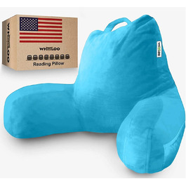 Подушка для сидіння в ліжку з підтримкою спини, великий кут нахилу для дорослих, для перегляду телевізора, підставка для ліжка, для людей з ГЕРХ, печією, відновлення, храпіння, виготовлена у США, 100% піна з пам'яті ефектом