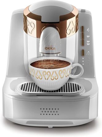 Кавомашина Arzum Okka: автоматична, 3 розміри порцій, самоочищення, 950 мл, білий колір
