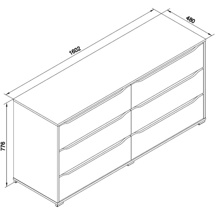 Комод Vicco Ruben, 80x102см (160см, Білий)