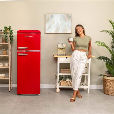 Холодильник Cecotec Bolero CoolMarket 2D Origin 86L - 89,3 x 48,7 см, 86 л, Клас E, з відділенням для льоду, підсвічуванням, червоний