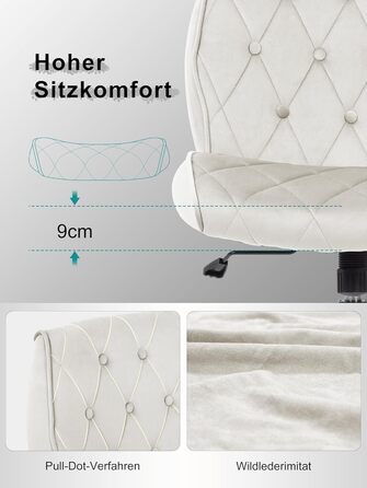 Крісло для дому та офісу Symino з функцією гойдання, крісло для макіяжу та письмове, з м'якої еко-шкіри, регульоване по висоті, поворотне на 360°, ергономічне, до 150 кг, велике