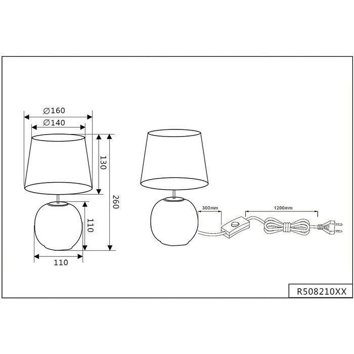 Настільна лампа Reality Leuchten Sophia, кераміка, зелений/золотий абажур, E14, 16 см