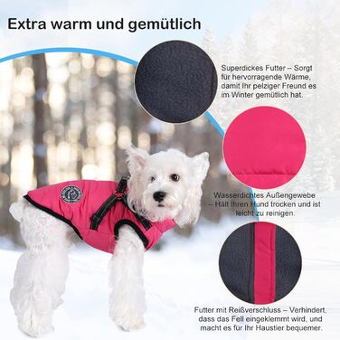 Зимовий жилет Savlot Dog Jacket без рукавів з нагрудним ременем - M (XS, коралово-червоний)