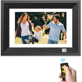 Цифровий фоторамка Kodak 10 дюймів з акумулятором, Wi-Fi, 32 ГБ, HD IPS сенсорний екран, фото/відео/музика, керування через додаток (Чорний)