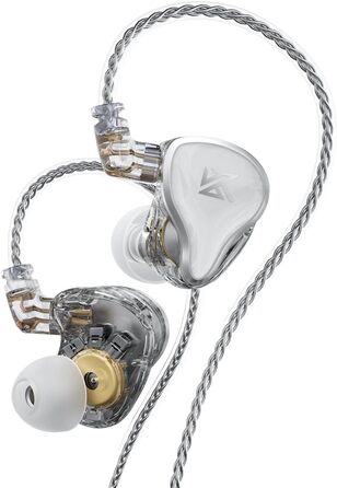 Навушники KEEPHIFI KZ ZAS IEM 16 UNIT гібридні навушники 7BA1DD у вухах, 8-жильний сріблястий кабель, білий