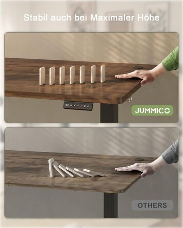 Регульований стіл JUMMICO 80x60 см з USB-роз'ємом: електричний, ергономічний, для офісу та дому