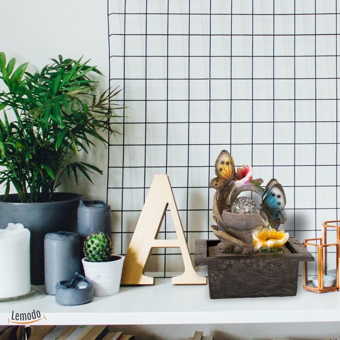 Керамічний фонтанчик для дому з мотивом метелика, настільний фонтан з насосом та обертовою кулею, водяний фонтан