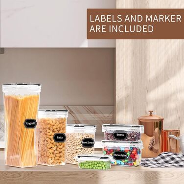 Набір контейнерів Skroam 36 шт. для зберігання продуктів - BPA-free, з кришкою, для круп, цукру, макаронів та інших продуктів