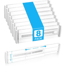 Набір роздільників для ящиків Cexovo, 8 шт., регульовані, пластикові. Роздільники для ящиків кухні, шафи, спальні, комода. Прозорі.