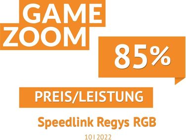 Ігрове крісло Speedlink REGYS RGB LED, 300 режимів, функція гойдалки, подушка для шиї та попереку, до 140 кг, чорний