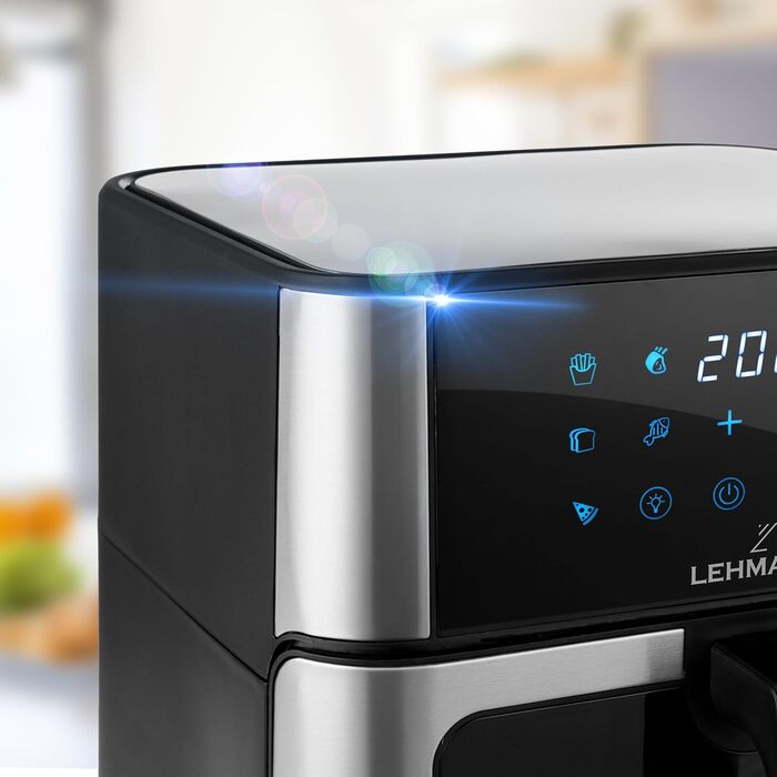 Фритюрниця повітряна LEHMANN XXL з 2 камерами (10л), 13 програм, touch display, антипригарне покриття