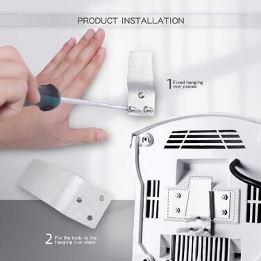 Автоматичний сушар для рук Modunful з інфрачервовим сенсором, настінний, 2000W, тихий (40 dB), ABS-покриття, білий