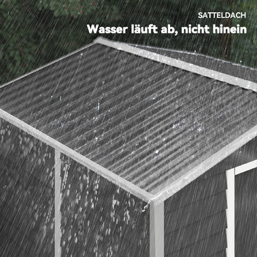 Металевий сарай для інструментів, стійкий до погодних умов та нержавіючий, із замком, розміром 2,40 x 2,06 x 1,98 м, темно-сірого кольору