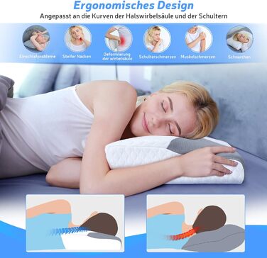 Подушка для шиї, ортопедична піна з пам'яттю, бічна подушка для сну, комфортна подушка для сну