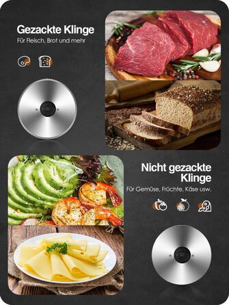 Електричний слайсер YASHE SL-518 - 250W, з регулюванням товщини 0-15 мм, 2 леза з нержавіючої сталі, безпечний, з присосками