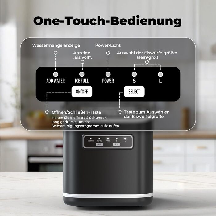 Машина для приготування льоду Acmeenjoy - компактна модель для кухні, офісу, бару та вечірок. Виготовляє 9 кубиків льоду за 6-8 хвилин, 12 кг за 24 години. Функція самоочищення.