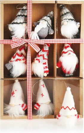Підвіски Санта-Клауса com-four 9 шт. преміум-класу для різдвяної ялинки, чарівні підвіски у вигляді ялинкових фігурок