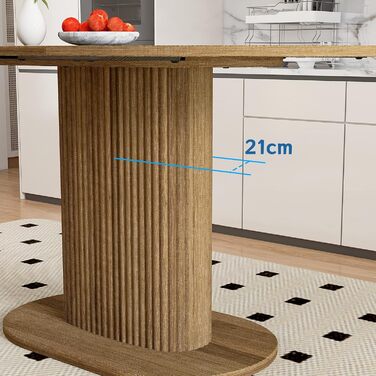 Овальний обідній стіл WAFTING Modern, для 4-6 осіб, 160x90x75 см, з імітацією горіха