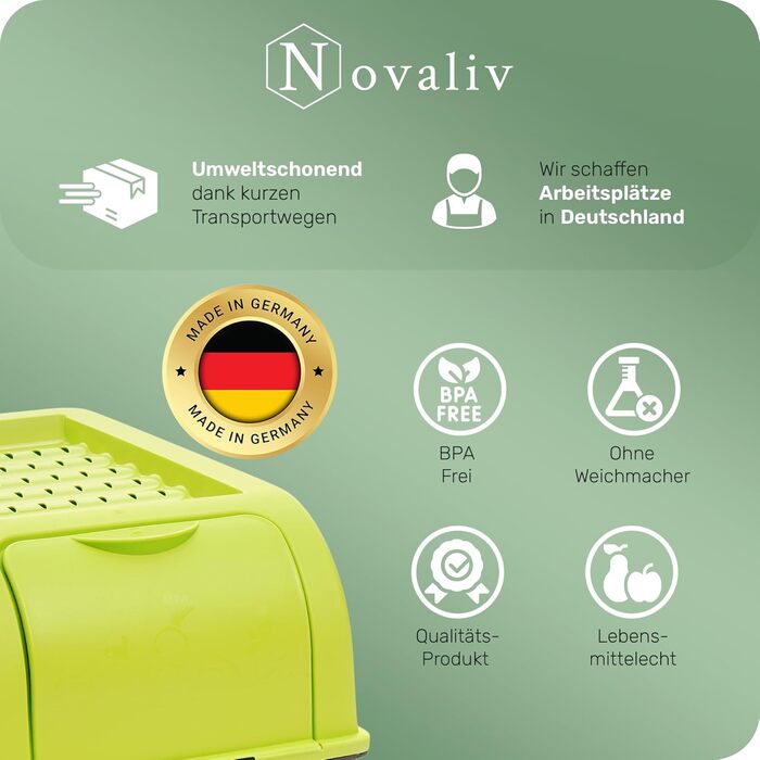 Коробка для зберігання картоплі Novaliv | 2 шт по 5л | Зелена | Коробка для овочів, цибулі, фруктів | Складається | 5 літрів