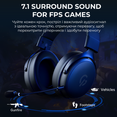 Бездротова ігрова гарнітура GamePro Asgard Skadi (HSW191B)