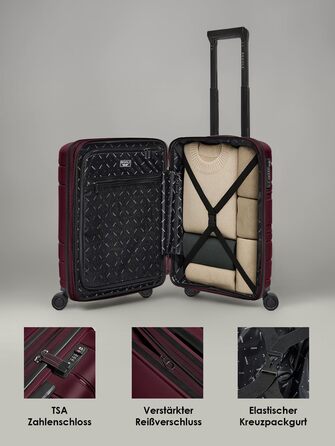 Набір валіз REDOLZ Hartschalen 3 шт. | Розширювані, з TSA-замком, з поліпропілену | S+ (55 см)
