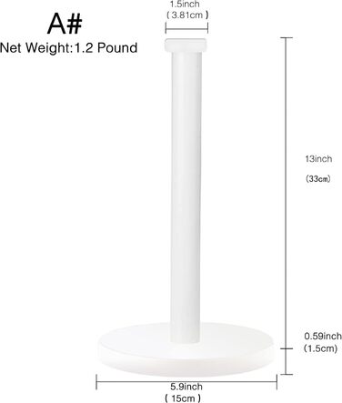 Тримач для паперових рушників на стільницю з мармуровою підставкою для кухні та ванної кімнати, білий