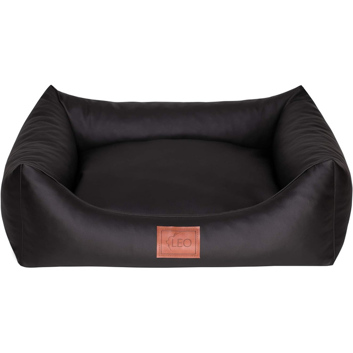 Лежак для собак, штучна шкіра, подушка для собак, диван для собак, 4 розміри (L 100x80 см, чорний), 4dog Sofa Natalie