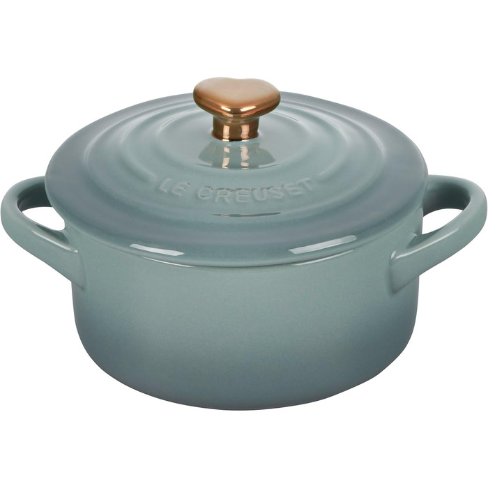 Міні-кокот Le Creuset, кераміка, 237 мл, з ручкою 'Морська сіль' з золотим серцем