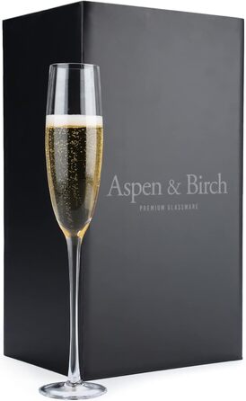 Набір келихів для шампанського Aspen & Birch (6 шт.) з преміум-кристалу, ручної роботи