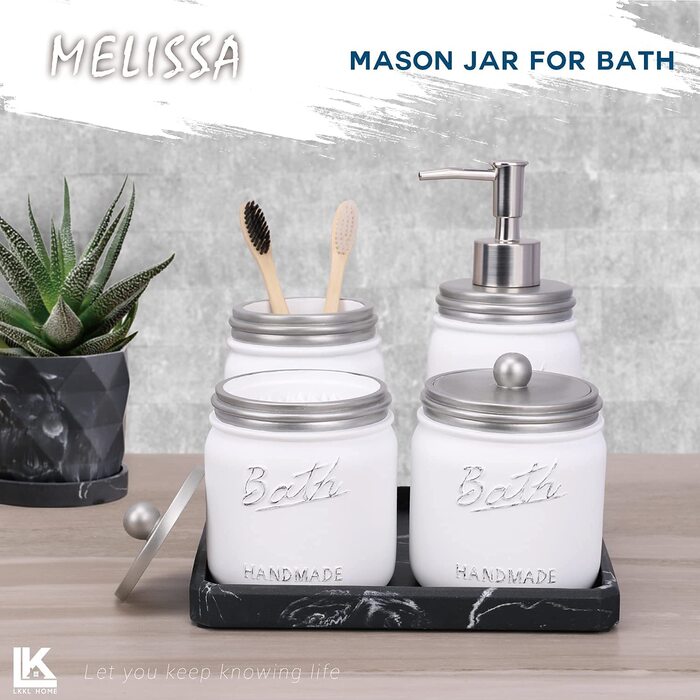 Набір аксесуарів для ванної кімнати Lkkl Mason Jar