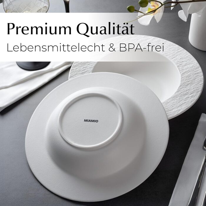 MIAMIO Набір посуду Oasis (20 предметів) - сучасний керамічний сервіз для 4 осіб (тарілки, супові тарілки)