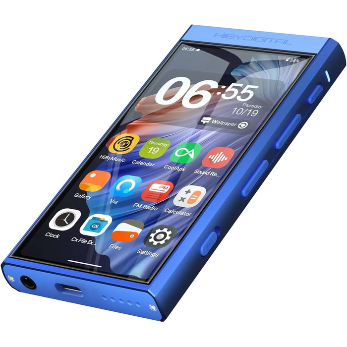 Цифровий аудіоплеєр HiBy M300 з вбудованим динаміком, Android 13, Bluetooth, Wi-Fi, FM-радіо, PCM768k, DSD256, 32 ГБ, синій