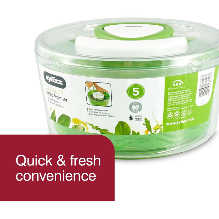 Салатниця-швидкокрутка Zyliss E940012U, ABS пластик, зелена, Aquavent