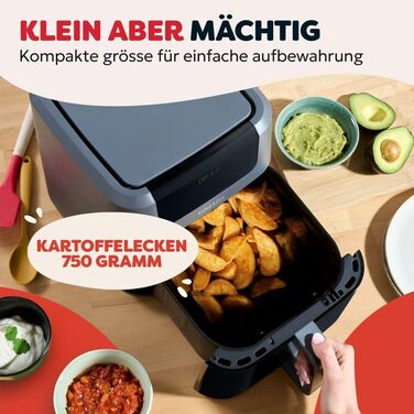 Фритюрниця готує повітрям Instant Pot Vortex Compact Trüffel Grau 5 л з антипригарним покриттям, 4-в-1: смаження, сушка, випікання, підігрів, сімейний розмір