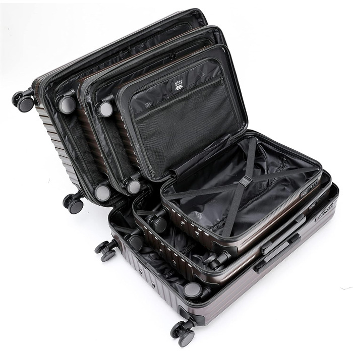 Набір валіз Münicase M816 TSA: 3 шт. (Coffee), з TSA-замком, телескопічним ручками та жорстким корпусом