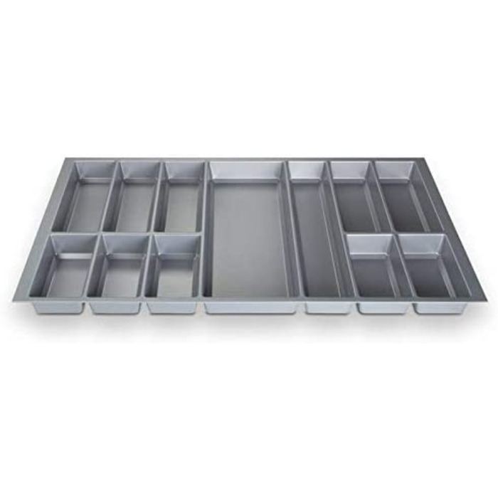 Універсальна вставка для столових приладів сріблясто-сірий ящик для столових приладів для ящика 90-х років (473,5 x 826 мм)