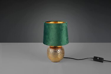 Настільна лампа Reality Leuchten Sophia, кераміка, зелений/золотий абажур, E14, 16 см