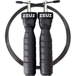 Скакалка для кросфіту та фітнесу ZEUZ регульована Швидкісна скакалка Дорослий SR-3 чорний