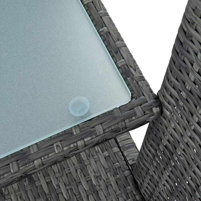Садові меблі ESTEXO з ротангу для 2 осіб: Лавка, комплект для відпочинку, балконні меблі, сірий антрацит