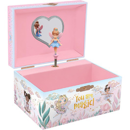 Музична скринька Giggle & Honey для дівчаток з феєю та дзеркалом рожева