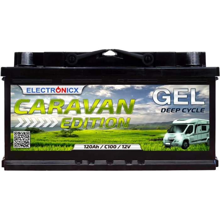 Акумулятор 12V120Ah GEL для сонячних батарей Caravan Edition, човнів, автофургонів, кемпінгу