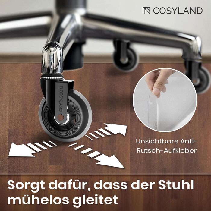 Килимок під офісне крісло COSYLAND, напівпрозорий, 120x150 см