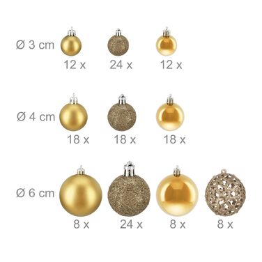 Набір новорічних кулічок Relaxdays (150 штук)