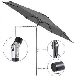 Парасолька Anthracite Alu Ø300см Захист від ультрафіолету 80+