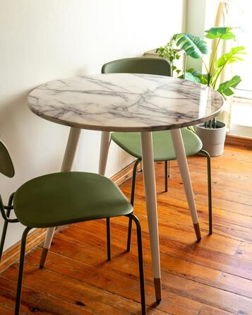 Стільниця Beliani Glamour з МДФ під мармур, біла, овальна, 120 x 70 см, металеві ніжки