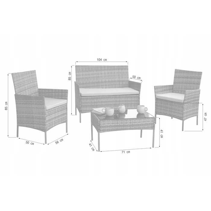 Комплект садових меблів із техноротанга Ideal Garden від MTG Trade Group, 4 предмети