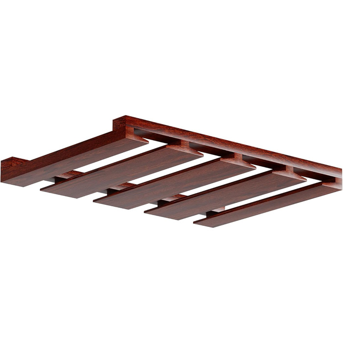 Настінна полиця для келихів Rustic State Eze, 4 секції, на 12 келихів, 30.5 см, махагон