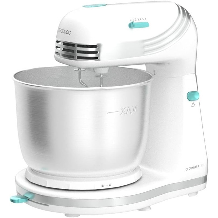 Кухонний комбайн Cecotec Cecomixer 250W з нержавіючої сталі, 3л, 5 функцій, 6 швидкостей, білий