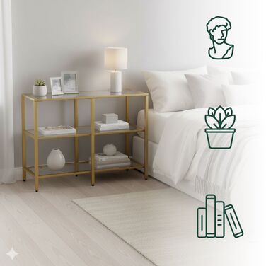 Столик-консоль Relaxdays з 3 скляними полицями